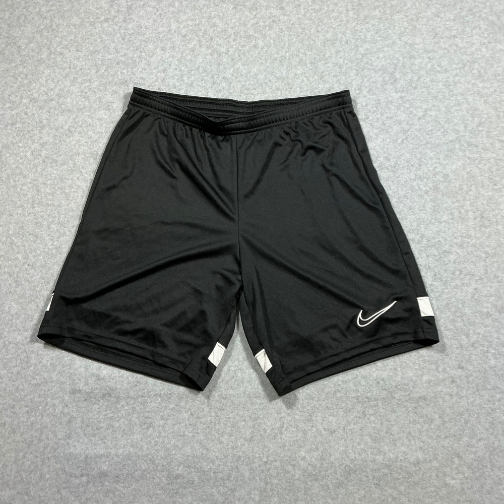 Nike Mens Dri-FIT Soccer Shorts Black White Athletic Training Size M NWT